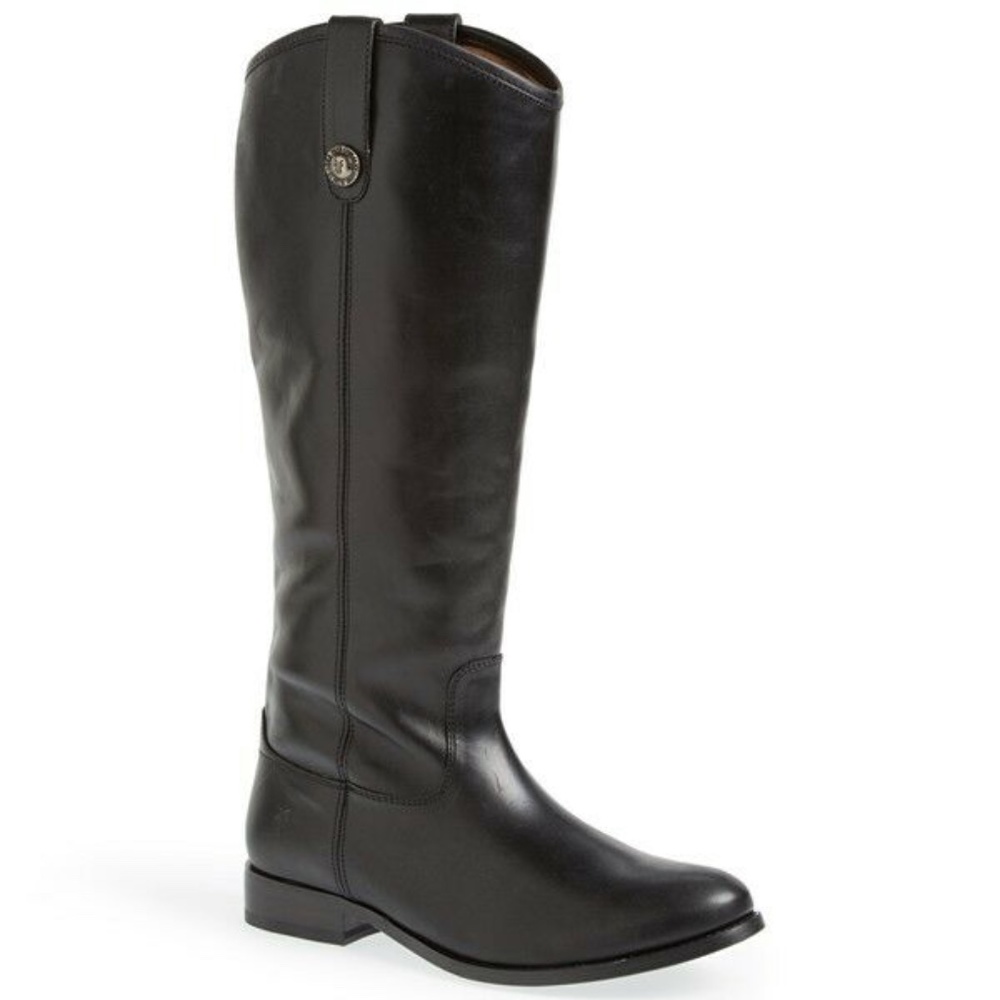 Frye‎ 'Melissa Button' Leather Riding Boot in Black [SZ 6.5 6 ½ ] Cowboy